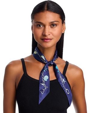 Echo Charmed Silk Ribbon Scarf - Blue