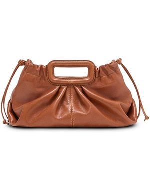 Maje Milpli Pleated Leather Crossbody Pouch - Brown