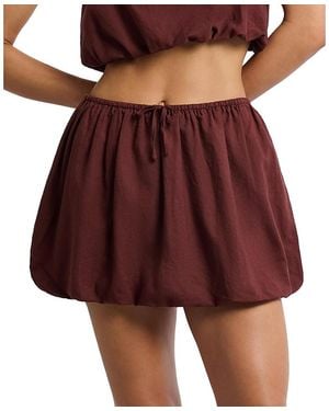 Onia Air Linen Bubble Mini Skirt - Red