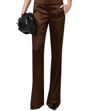 GIUSEPPE DI MORABITO Straight Leg Satin Pants - Brown