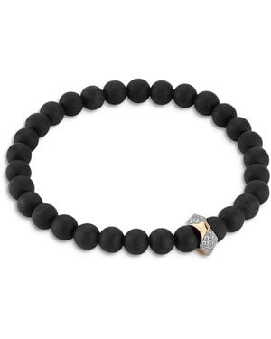 WALTERS FAITH 18K Rose Onyx & Diamond Origami Beaded Bracelet - Black