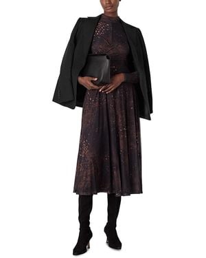 Whistles Spotted Animal Mesh Dress - Black