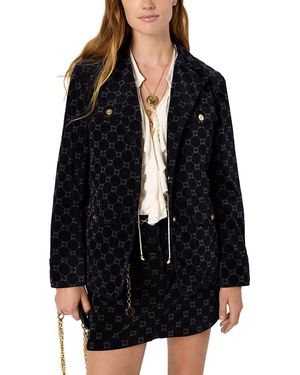 Gerard Darel Nyssa Monogrammed Button Down Jacket - Black