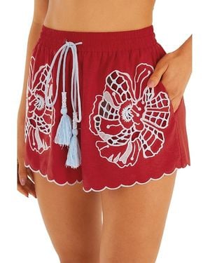 FARM Rio Embroidered Shorts Swim Cover-Up