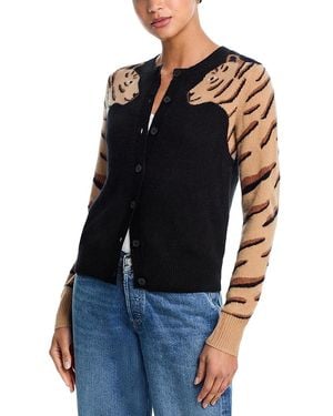 Aqua 100% Cashmere Animal Cardigan - Blue