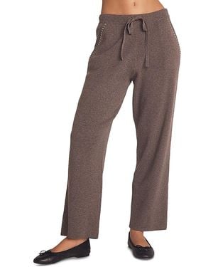 Bella Dahl Whipstitch Straight Leg Pants - Brown