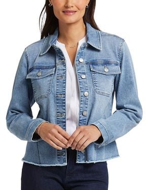 NYDJ Frayed Hem Jean Jacket - Blue
