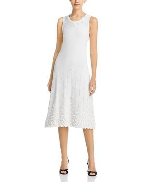 Tahari The Alana 3D Floral Dress - White