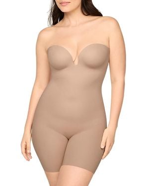 Spanx Shape Suit Your Fancy Strapless Mid Thigh Bodysuit - Natural