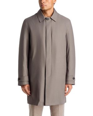 Corneliani Fly Front Raincoat With Removable Liner - Gray