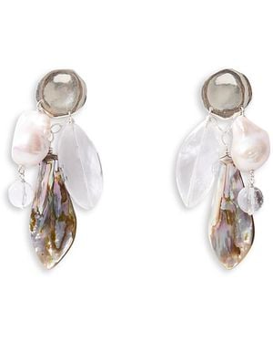 Chan Luu Shore Freshwater Pearl & Charm Drop Earrings, 2.25L - White