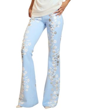 Cynthia Rowley Metallic Bonded Pants - Blue