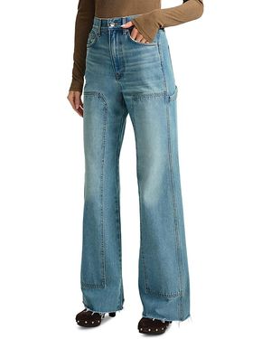 Veronica Beard Taylor High Rise Wide Leg Jeans - Blue