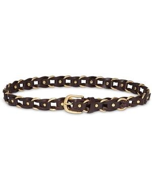 Madewell Metal Ring & Woven Leather Belt - White