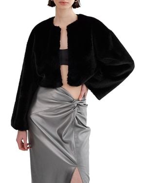 Lamarque Rowdie Faux Fur Coat - Black