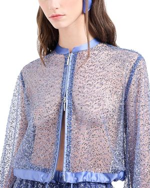 Emporio Armani Sheer Sequin Jacket - Blue