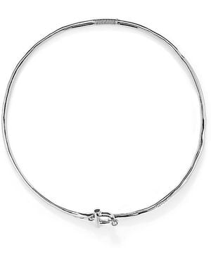 Uno De 50 Rigid Necklace With Front Clasp Plated - White
