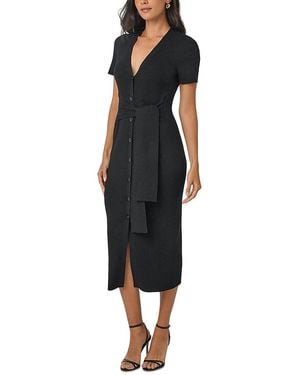 Toccin Agnes Tie Front Midi Dress - Black