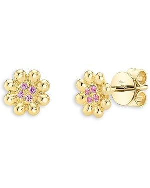 Moon & Meadow 14K Sapphire Flower Stud Earrings - Metallic
