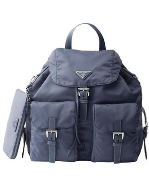 Prada Medium Re-Nylon Backpack - Blue