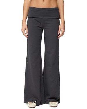 Edikted Wide Leg Fold Over Pants - Blue