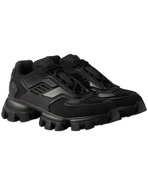 Prada Cloudbust Thunder Knit Fabric Sneakers - Black