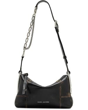 Marc Jacobs Scene Medium Studded Distressed Leather Shoulder Bag - Black