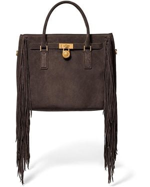 Michael Kors Hamilton Moderne Large Leather Satchel - Brown