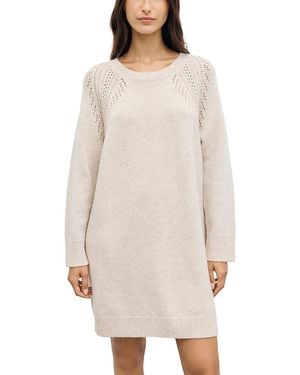 Gerard Darel Coset Wool Long Sleeve Dress - White