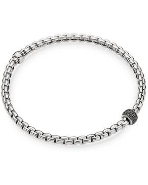 Fope 18K Eka Diamond Rondelle Box Link Flex Bracelet - Metallic