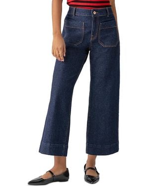 Sanctuary The Marine High Rise Cropped Wide Leg Jeans - Blue