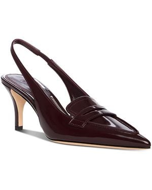 PAIGE Arlette Patent Leather Slingback Pumps - Brown