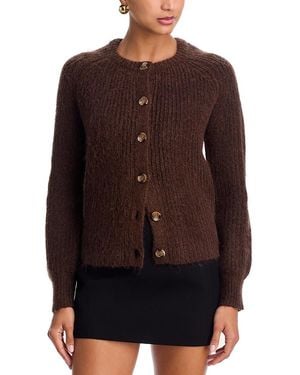 Aqua Usha Chunky Raglan Sleeve Cardigan - Brown