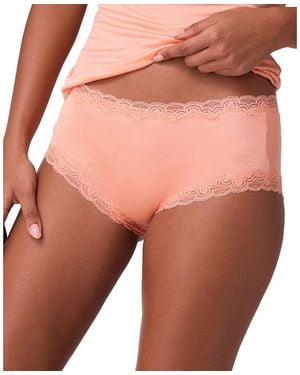 Uwila Warrior Soft Silk Lace Trim Briefs - Orange