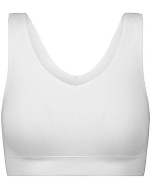 BRABAR Soft Reversible V Crop Top Bralette - White