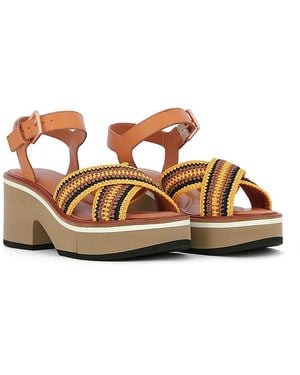 Robert Clergerie Carya Woven Platform Sandals - Brown