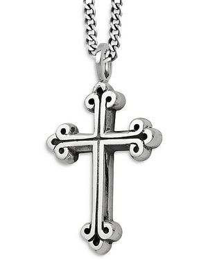 King Baby Studio Medium Traditional Cross Pendant Necklace, 24 - Metallic