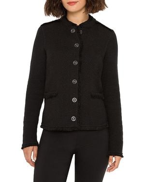 NIC+ZOE Fringe Trim Military Jacket - Black