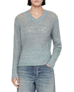 AllSaints Mabel V Neck Sweater - Gray