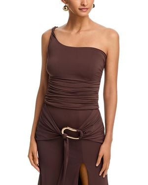 Bardot Dion One Shoulder Top - Purple
