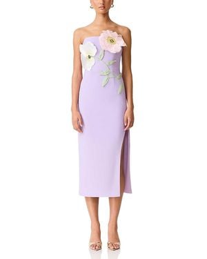 Elliatt Hope 3D Floral Midi Dress - Purple