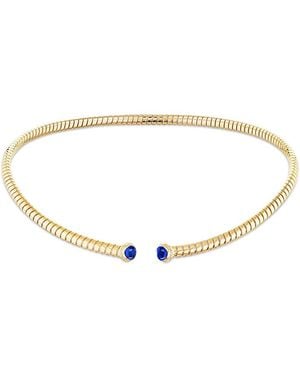 Marina B Sapphire & Diamond Flexible Tubogas Collar Necklace - White