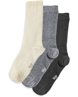 Stems Cotton Blend Crew Socks, Pack Of 3 - Gray