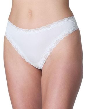 Uwila Warrior Soft Silk Lace Trim Thong - White