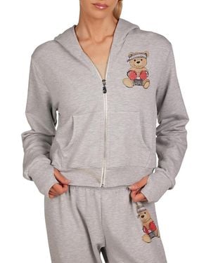 Lauren Moshi Amaya Boxing Bear Sweater - Gray