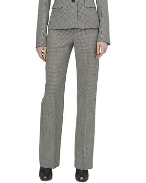 McQueen Gingham Wool Pants - Gray