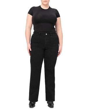 Warp & Weft Rfd Plus High Rise Straight Jeans - Black