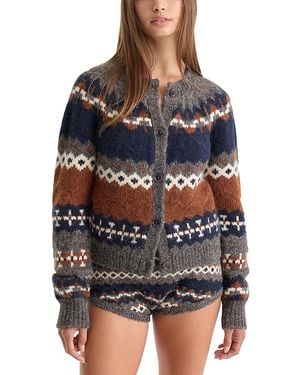 GOOD AMERICAN The Classic Fair Isle Cardigan - Black