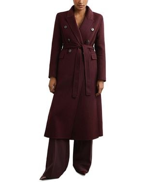 Reiss Brogan Wool-Blend Double Breasted Blindseam Coat - Purple