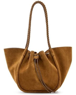 Proenza Schouler Chelsea Large Ruched Suede Tote Bag - Brown